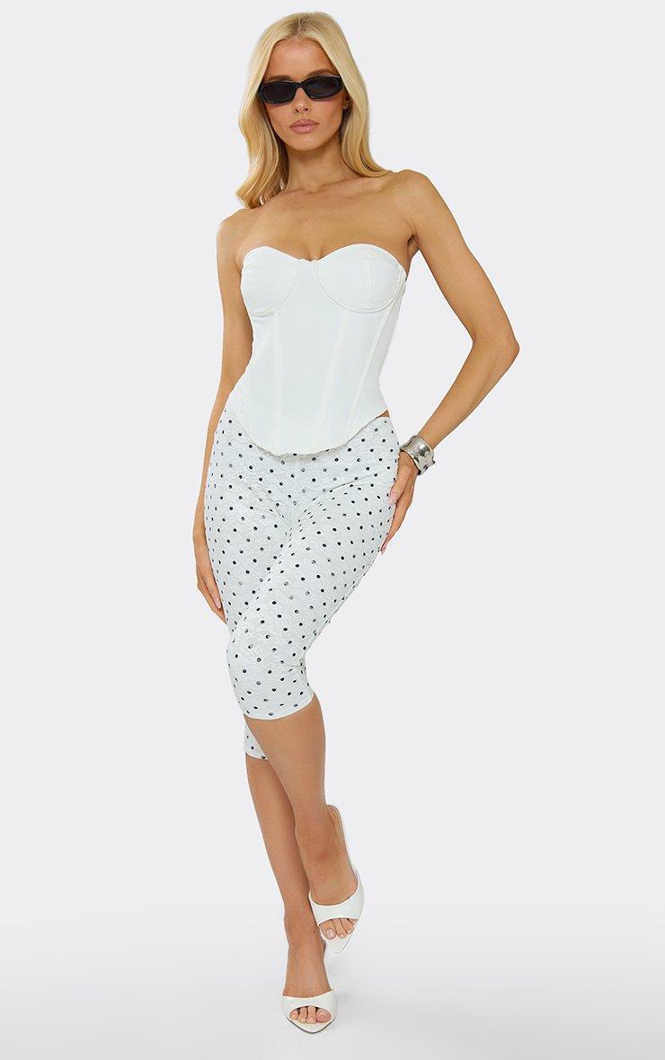 Hengra Women's Polka Dot Capri Pants Slim Fit High Waist Cropped Casual Trousers